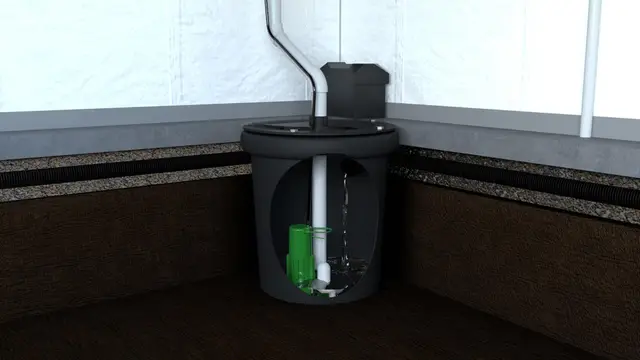 Ground Up Foundation Repair, Waterproofing and Concrete Leveling installing a sump pump and interior drainage system